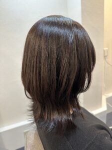 髪質改善ヘアカラーの施術後の写真