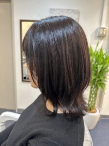 髪質改善ヘアカラーの施術後の写真